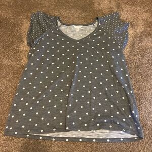 Gray Polka Dot Top Lauren Conrad